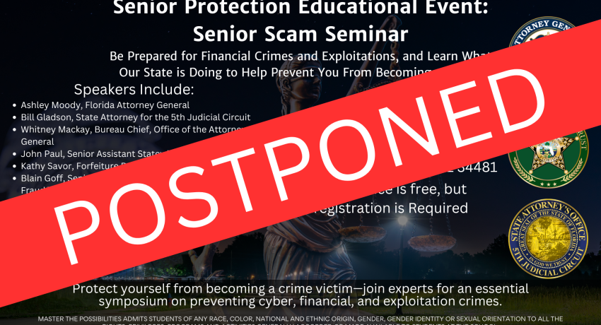 Senior Protection Education Event:  Senior Scam Seminar Promo Image