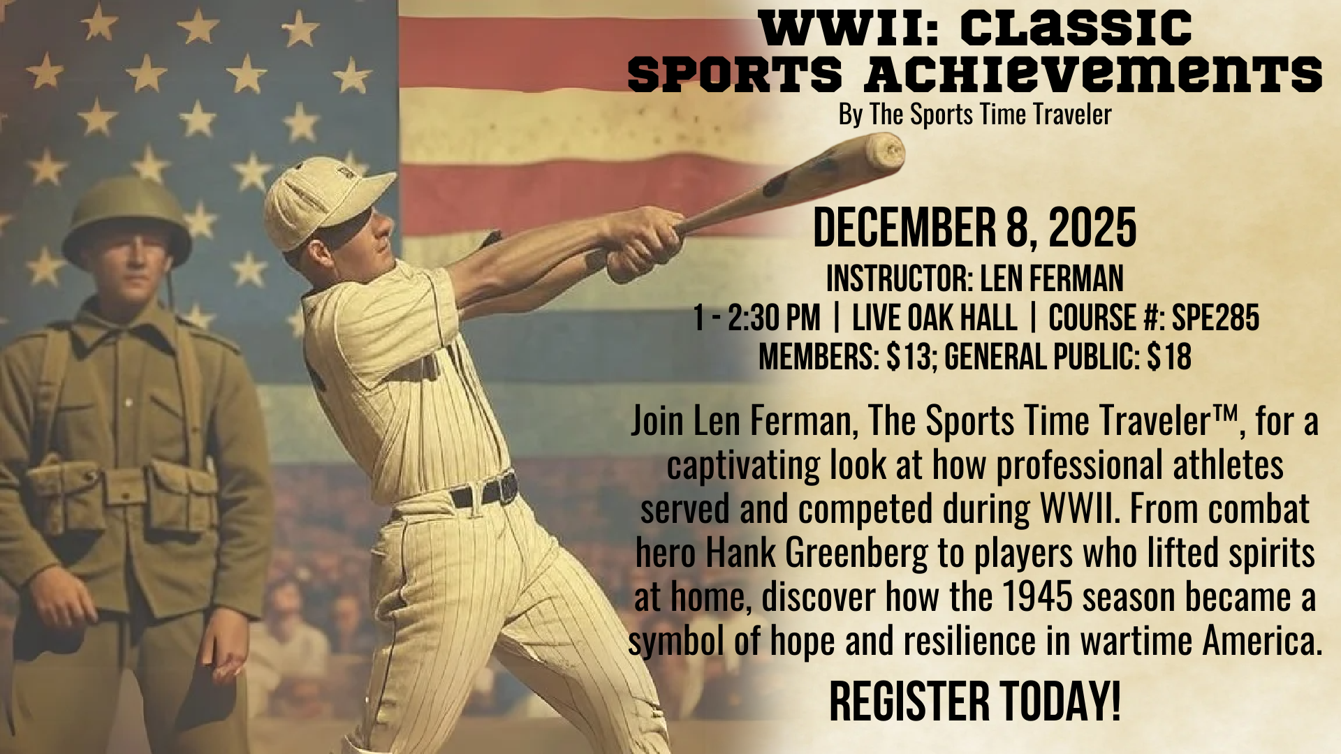 WWII Classic Sports Achievements By The Sports Time Traveler Promo Image