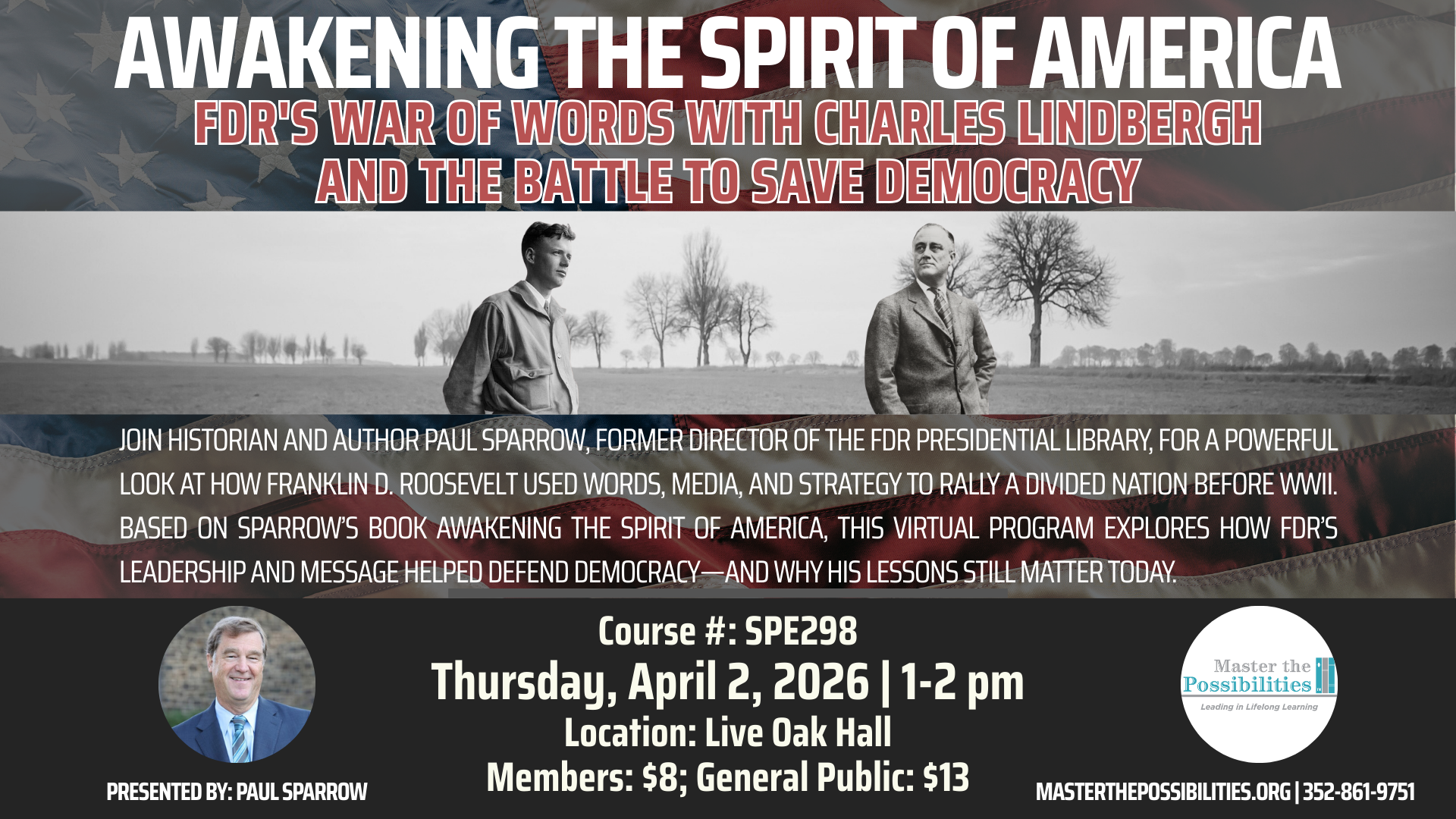 Awakening the Spirit of America: FDR's War of Words With Charles Lindbergh And the Battle to Save Democracy Promo Image