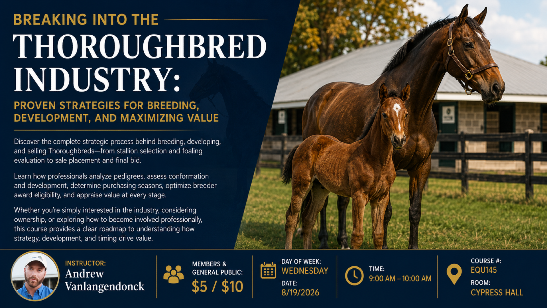 Breaking Into the Thoroughbred Industry Promo Image
