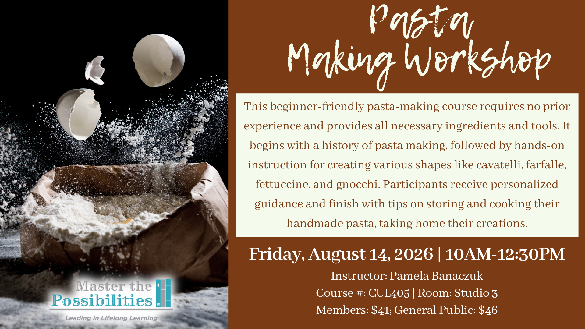 Pasta Making Workshop Promo Image