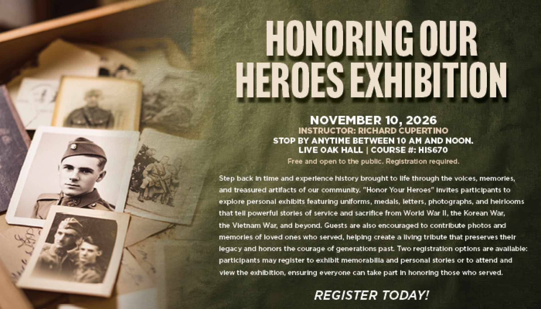 Honoring Our Heroes Exhibition Promo Image